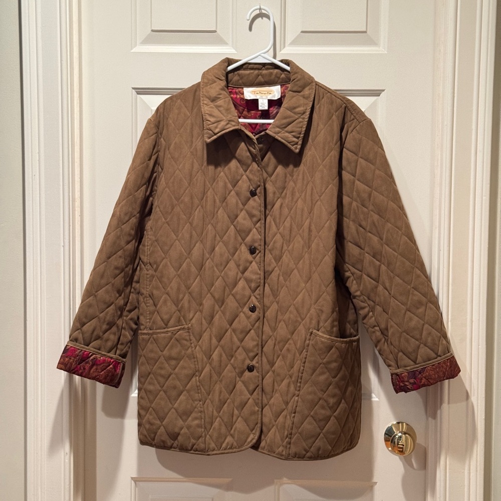 Talbots Tan Quilted Barn Jacket